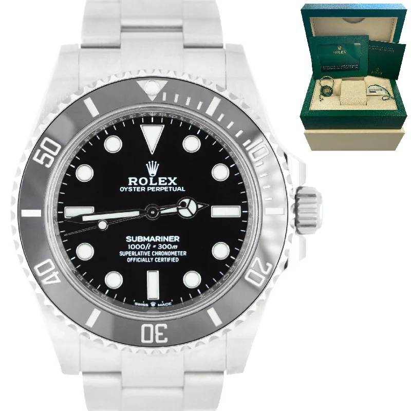 Custom Watch with Initials-UNWORN OCT. 2021 Rolex Submariner 41mm No-Date Black Ceramic Watch 124060 LN