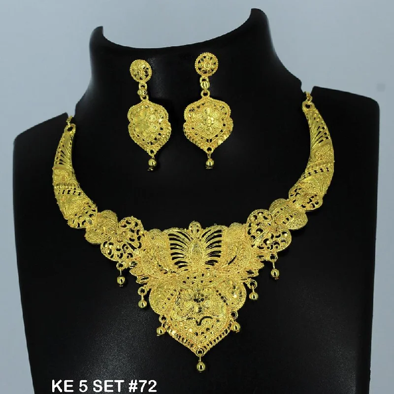 Silver Choker Necklaces-Mahavir Forming Gold Necklace Set   - 36- KE- 5