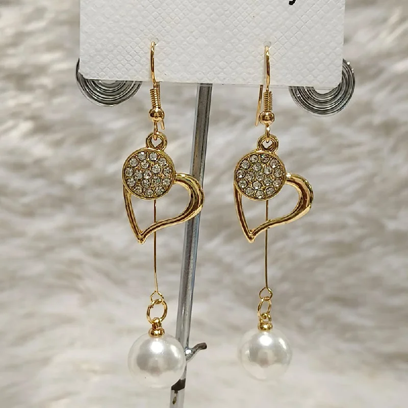 Funky Earrings for Teens-Diyu Dhyu Gold Plated Austrian Stone Dangler Earrings