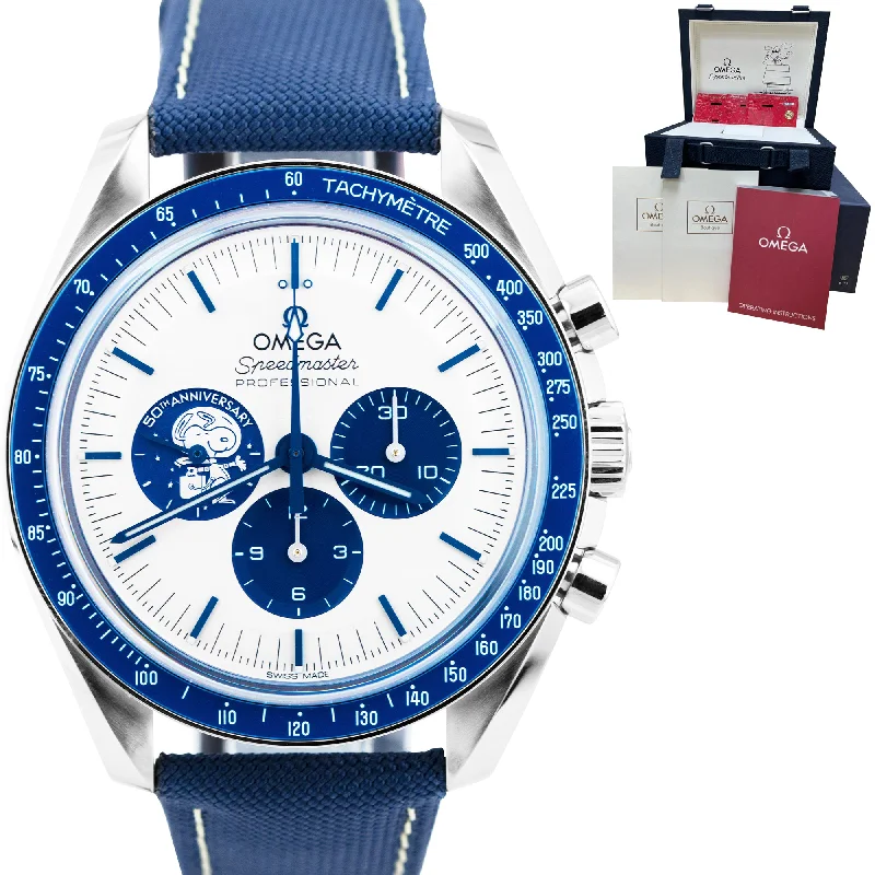 Luxury Watches for Women-NEW Omega Speedmaster SILVER SNOOPY AWARD BLUE 310.32.42.50.02.001 42mm Watch