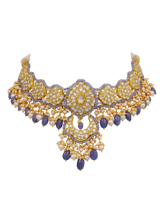 Wedding Necklaces for Brides-Chaitania Polki Necklace