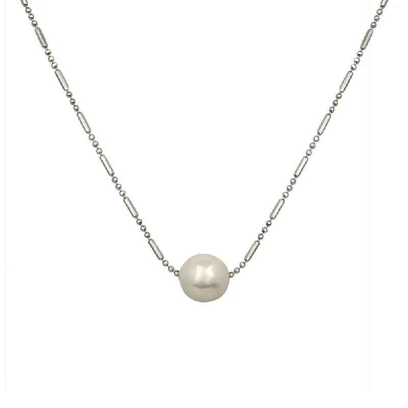 Chunky Gold Necklaces-Mahi Artificial Pearl Moon Necklace for Women and Girls (PS1101736R)