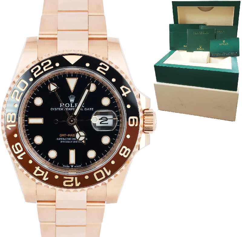 Trendy Digital Watches-2022 Rolex GMT-Master II Root Beer 18K Rose Gold 40mm Watch 126715 CHNR FULL SET