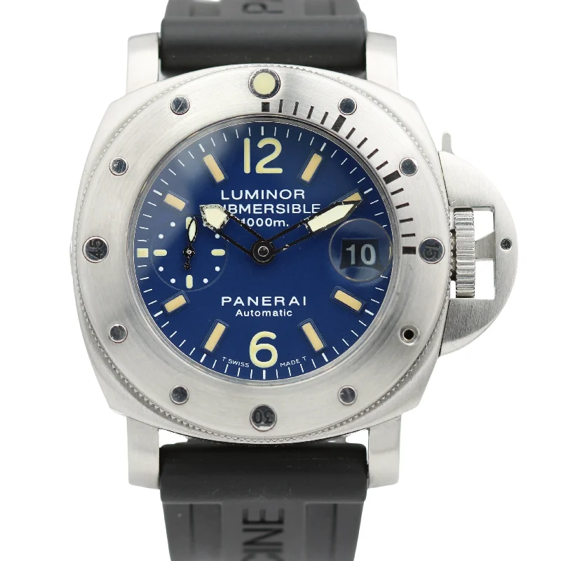 Fashionable Watches for Teens-RARE Panerai Luminor Submersible LA BOMBA PAM00087 PAM87 Steel 44mm Date Watch