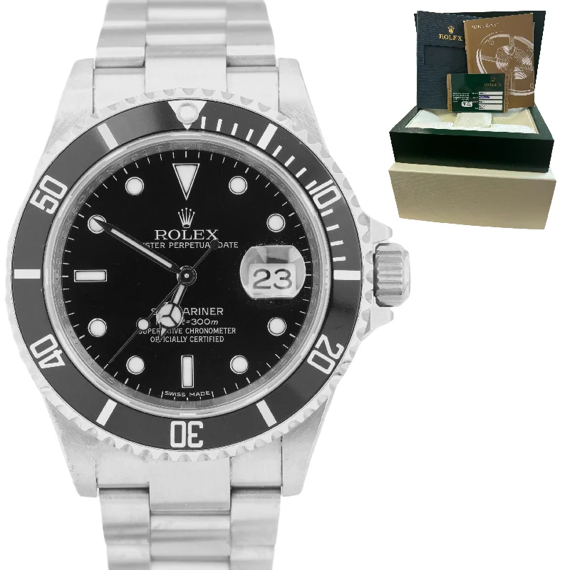 Elegant Designer Watches for Men-UNPOLISHED 2010 REHAUT Rolex Submariner Date Ceramic NO-HOLES 40mm Watch 16610