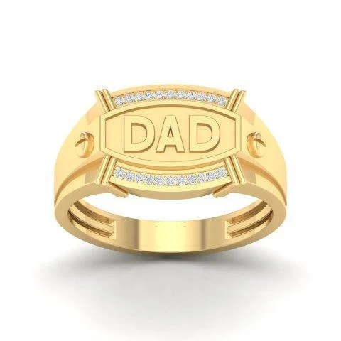 Custom Oval Diamond Rings-10K 0.08CT D-MENS RINGS "DAD"