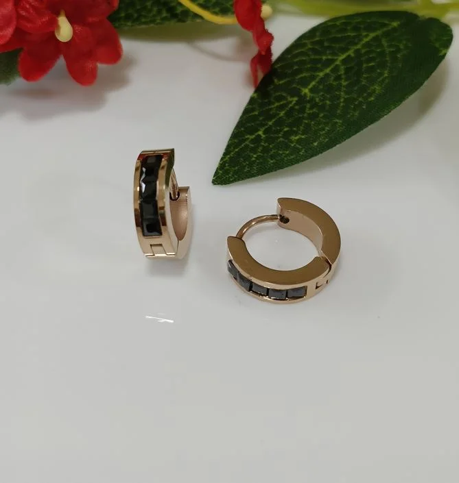 Elegant Gold Earrings-Tarohi Jewels Stainless Steel Gold/Rosegold Plated Tiny Hoops Earring-STNER 2572