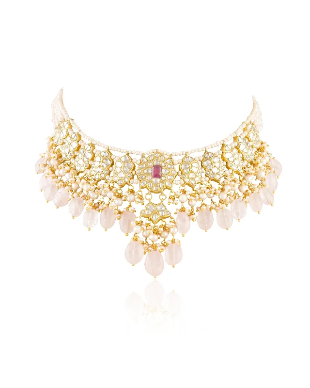 Classic Choker Necklaces-Parkhi Polki Necklace