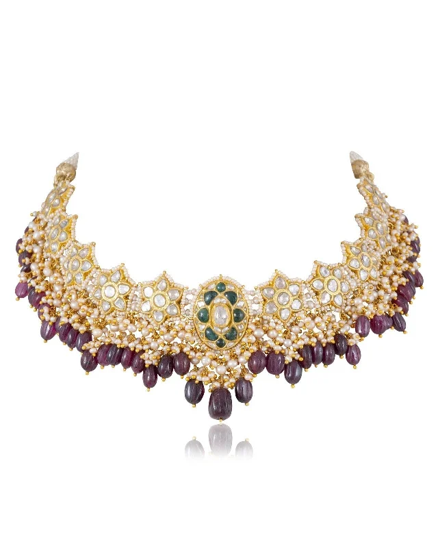 Elegant Layered Necklaces-Pari Polki Necklace