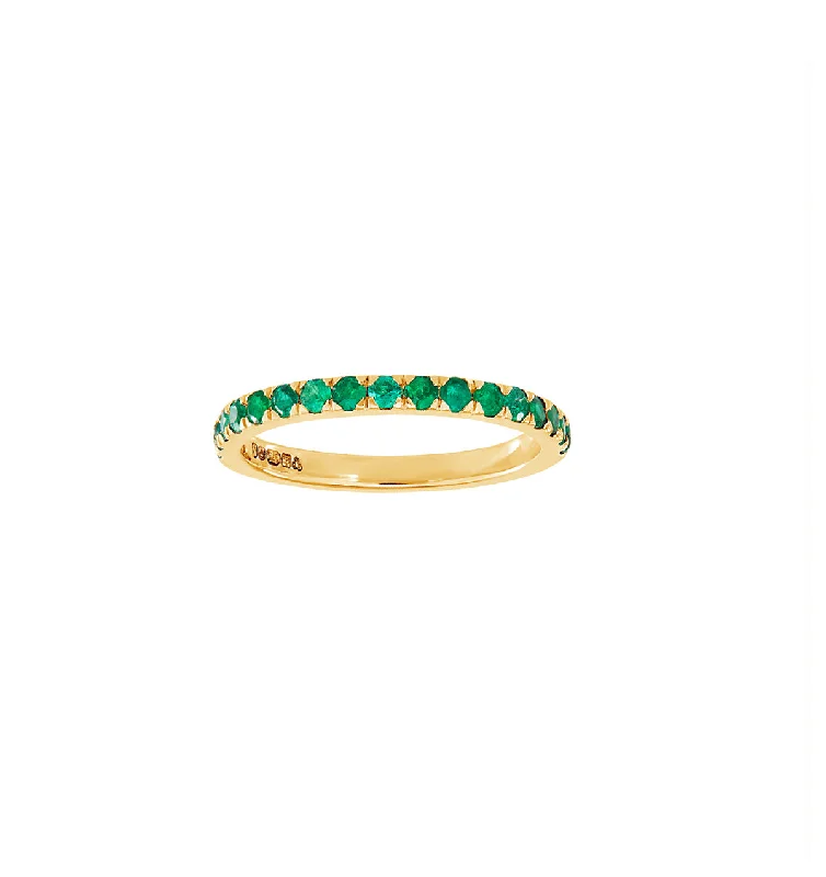 Trendy Stackable Rings-Emerald Eternity Ring