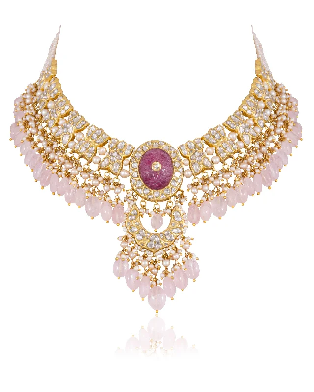 Modern Gold Necklaces-Suman Polki Necklace