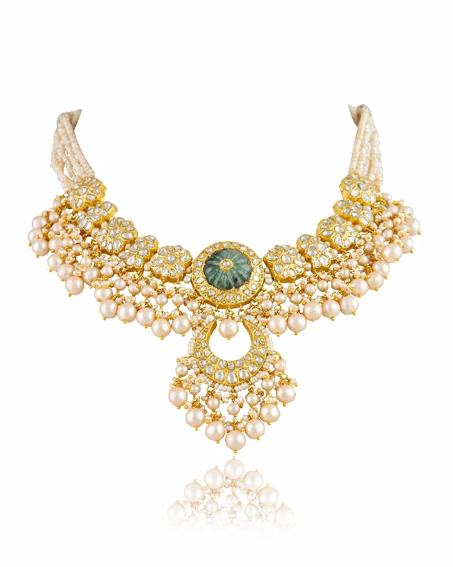 Elegant Bridal Necklaces-Suhana Polki Necklace