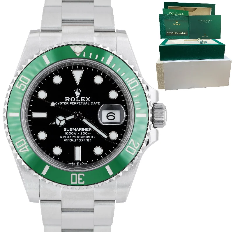 Automatic Watches for Collectors-NEW JUNE 2022 Rolex Submariner 41mm Date GREEN KERMIT Ceramic Watch 126610 LV