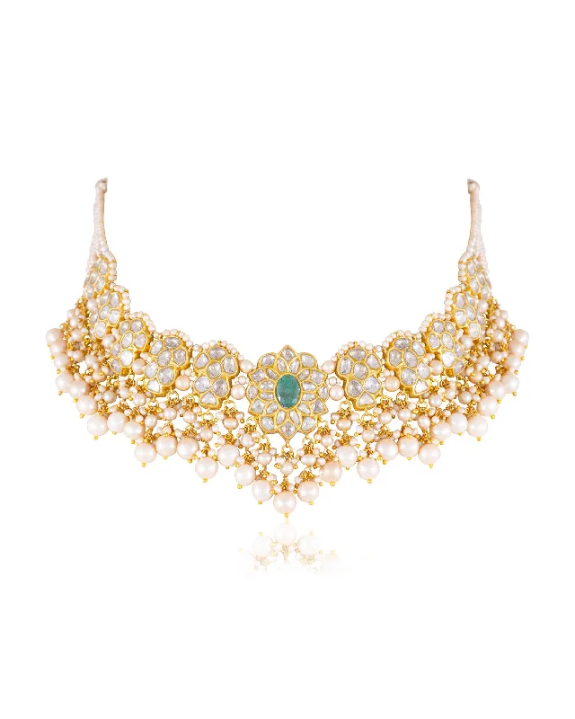 Gold Necklaces for Bridesmaids-Vinita Polki Necklace