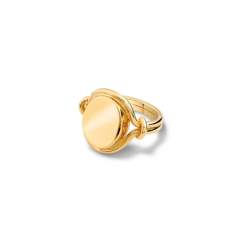 Vintage Promise Rings-Agricola Signet Ring Yellow Gold