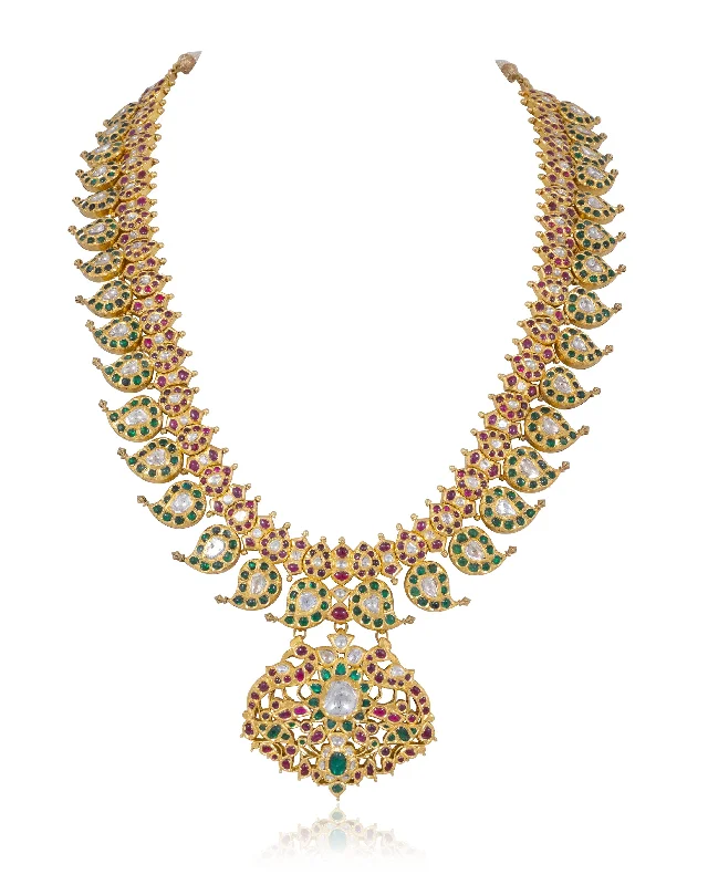 Dainty Pearl Necklaces-Barkha Polki Long Necklace