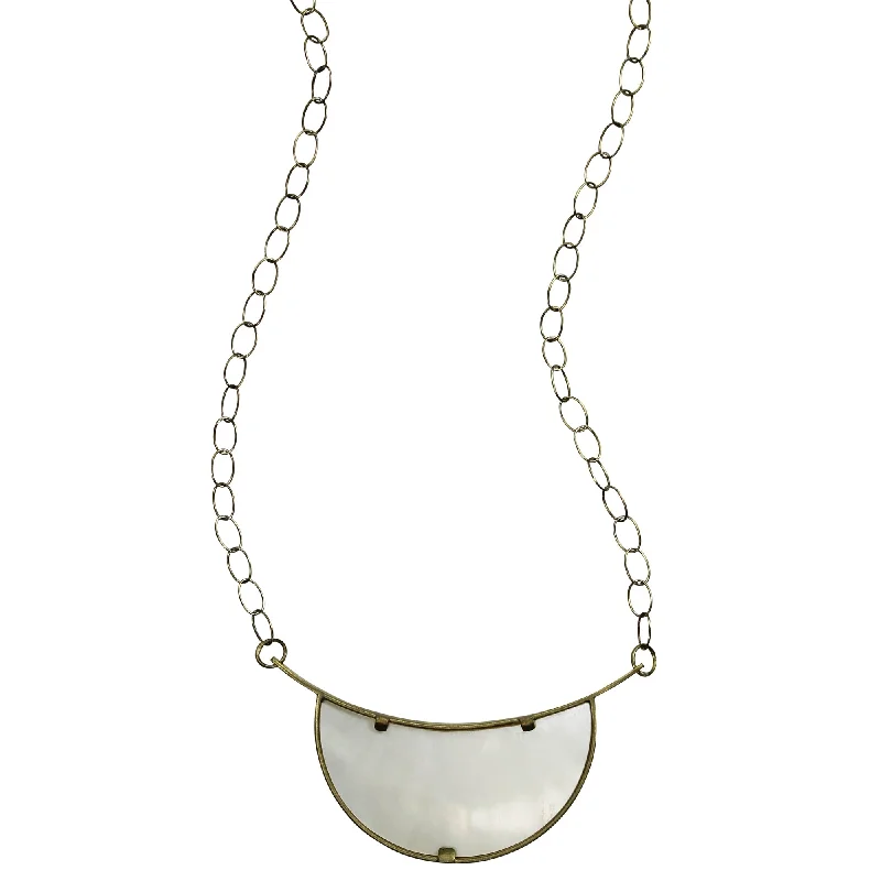 Pearls and Diamonds Necklaces-Layla Necklace, Mother of Pearl