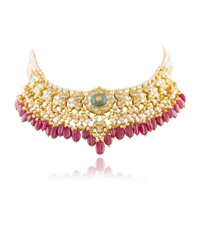 Luxury Gold Necklaces-Antara Polki Necklace