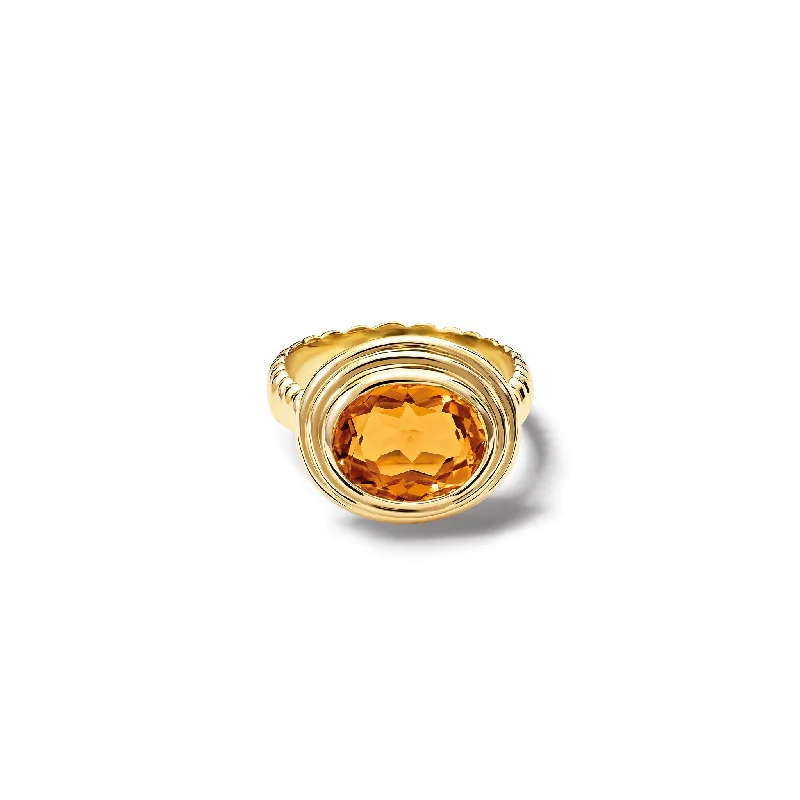 Round Diamond Engagement Rings-Whirlpool II Ring Yellow Gold - Citrine