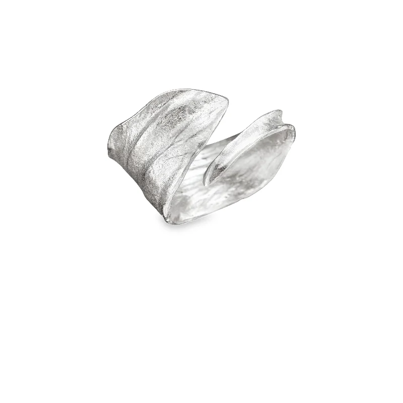 Customizable Wedding Bands-Silver Iris Petal Ring