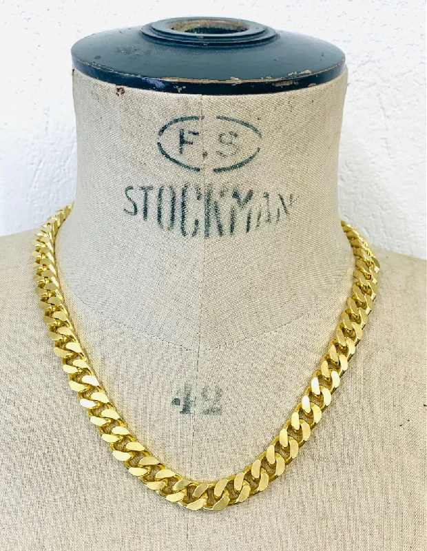 Sterling Silver Necklaces-Chunky brass chain