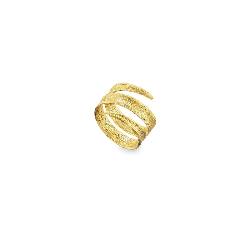 Gemstone Solitaire Rings-Gold Blade of Grass Ring