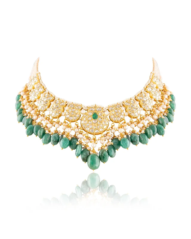 Art Deco Necklaces-Jasleen Polki Necklace