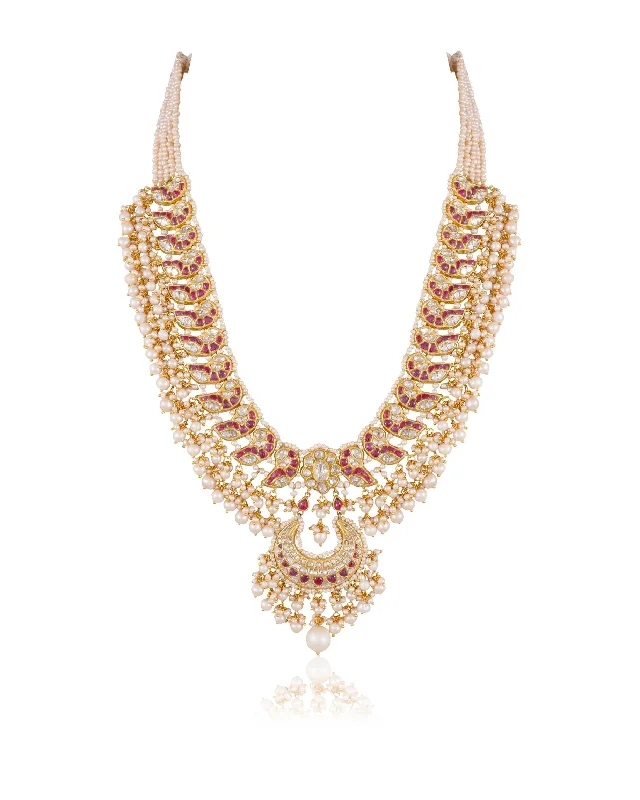 Beaded Tribal Necklaces-Vaishvi Polki Long Necklace