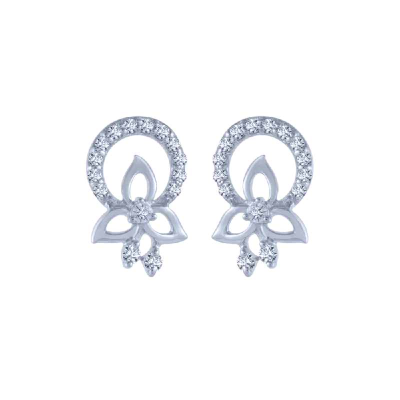 Colorful Dangle Earrings-14KT (585) White Gold And Diamond Stud Earrings For Women