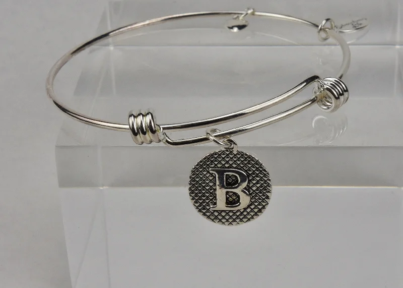 Stylish Silver Cuff Bracelets-Extraordinary Life - Sterling Silver "B" Charm Bracelet