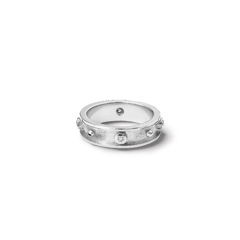 Pear-Shaped Diamond Rings-Decimus Ring White Gold - Diamond