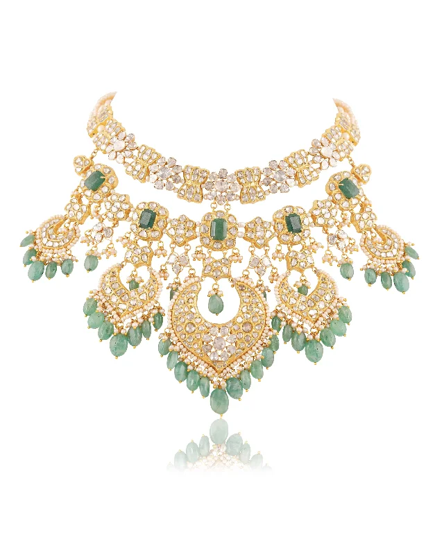 Modern Diamond Necklaces-Kiran Polki Necklace