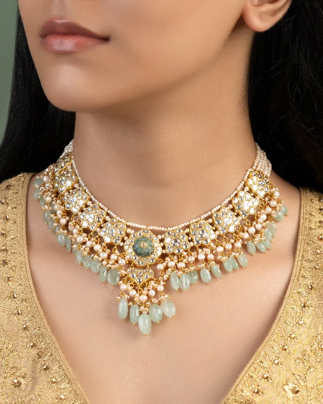 Fashionable Boho Necklaces-Laakshi Polki Necklace