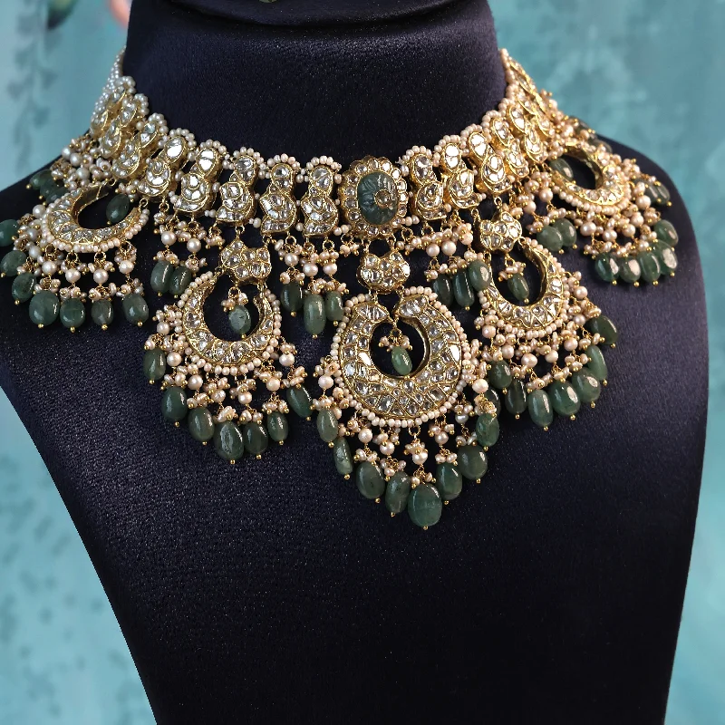 Vintage Style Choker Necklaces-Meghana Polki Necklace