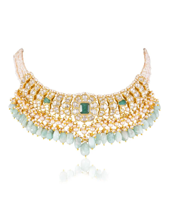 Birthstone Pendant Necklaces-Mehak Polki Necklace