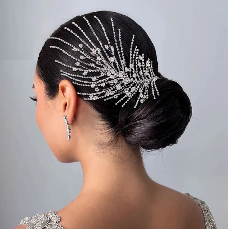 Elegant Brooch for Anniversary Gifts-Bridal Hair Accessories l Rhinestone Wedding Forehead Headband l Hair Comb l HairPiece HP-31