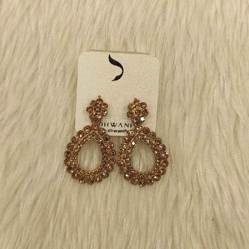 Artisanal Earrings for Sale-Dhwani Gold Plated Austrian Stone Dangler Earrings