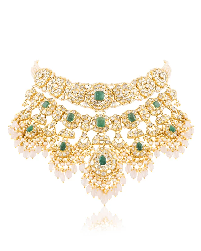 Elegant Diamond Necklaces-Naaz Polki Necklace