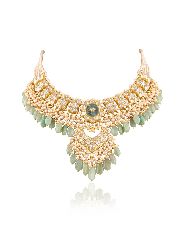 Boho Chic Necklaces-Kainath Polki Necklace