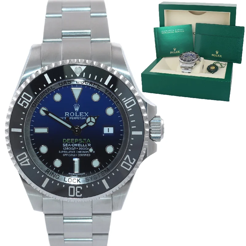 Customizable Silicone Strap Watches-Rolex Sea-Dweller Deepsea James Cameron Blue 116660 44mm Watch Box