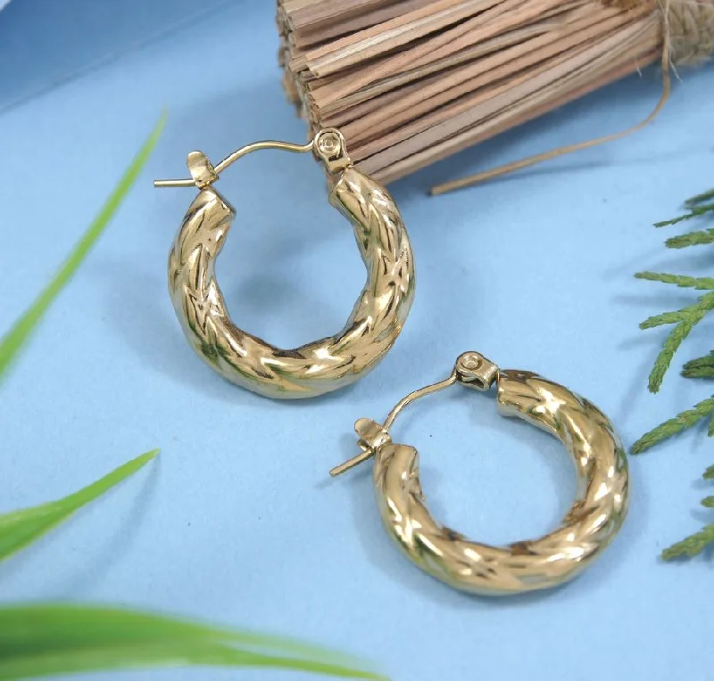 Bridal Earrings for Bridesmaids-Tarohi JewelsStainless Steel Anti Tarnish Hoops Earring- STNER 5330