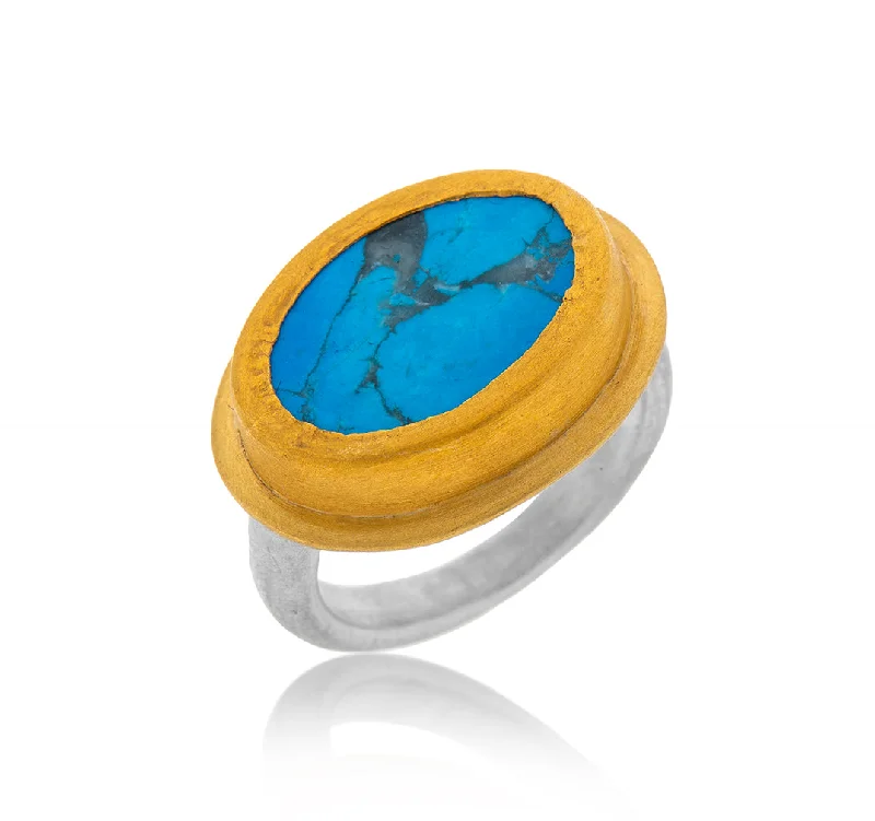 Modern Wedding Bands for Men-Nava Zahavi Turquoise Testament Ring