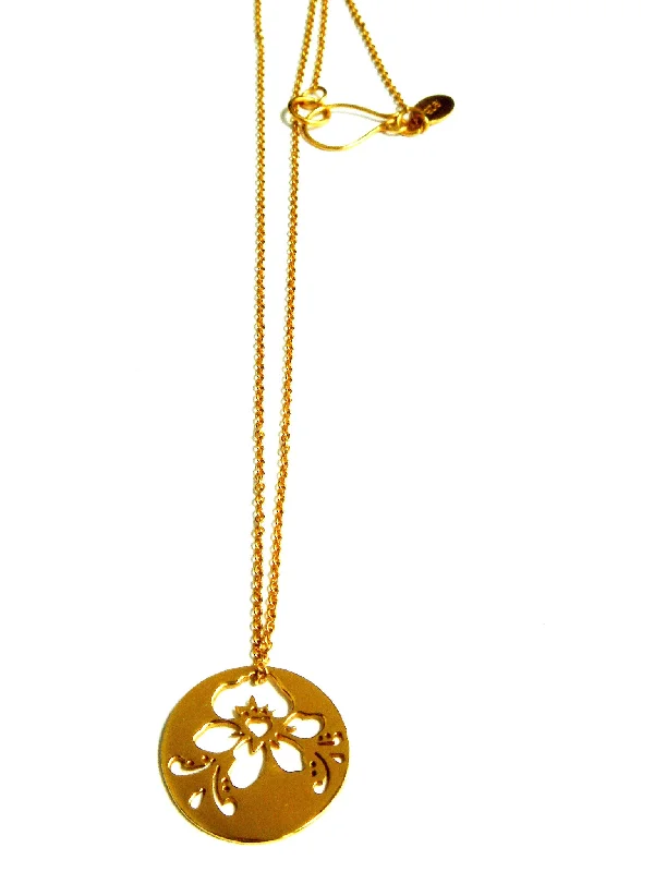 Simple Rose Gold Necklaces-09.Flowerdisc Necklace