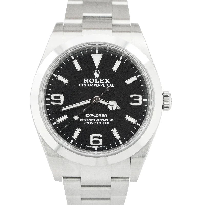 Sports Watches for Running-Rolex Explorer I Black 3-6-9 FULL LUME MK2 Dial Stainless 39mm 214270 Watch