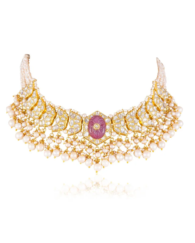 Opal Necklaces for Women-Smiti Polki Necklace