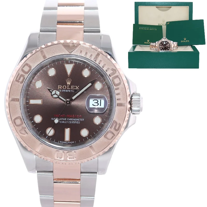 Men’s Watches with LED Display-2018 Rolex Yacht-Master 116621 CHOCOLATE 40mm 18K Everose Gold Stainless Watch