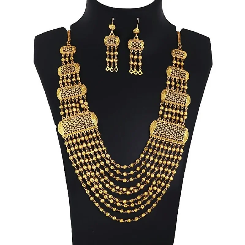 Fashionable Necklaces for Women-Martina Jewels Gold Plated Pack Of 6 Necklace Set - N-131