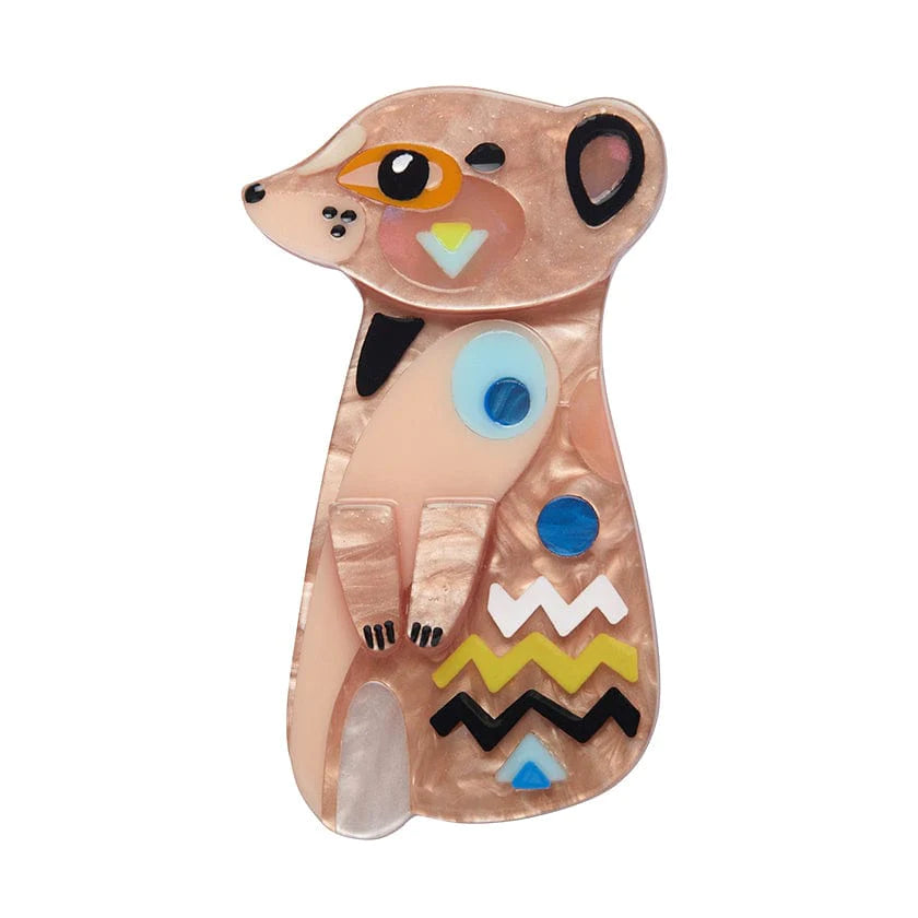 Fashionable Brooch for Evening Wear-Erstwilder - The Masterful Meerkat Brooch - Pete Cromer Wildlife (2022)