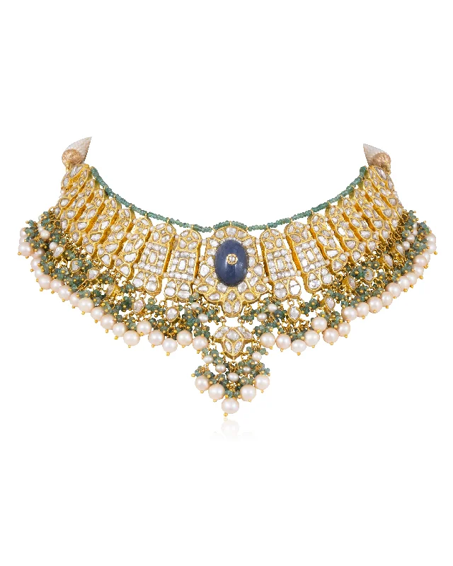 Designer Choker Necklaces-Krisha Polki Necklace