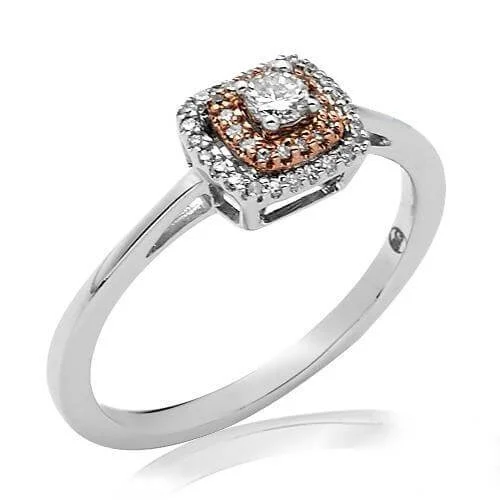 Stylish Gemstone Rings-14KW+R 0.25CTW DIAMOND BRIDAL RING